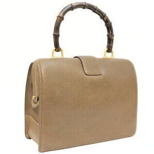 Gucci Pig Leather Handbag Brown GG Turnlock Doctors Bag Bamboo